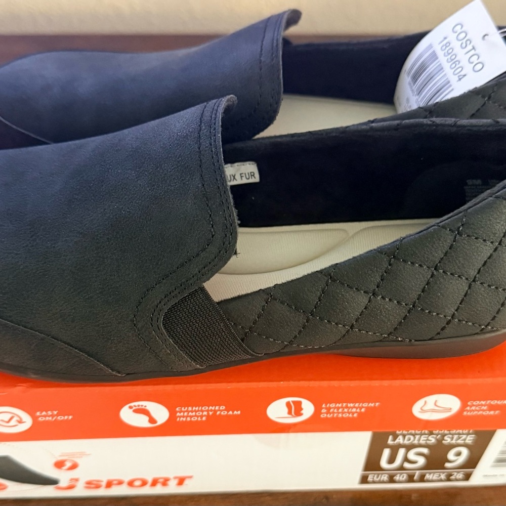 J Sport Black Quilted Slip-On Sneakers